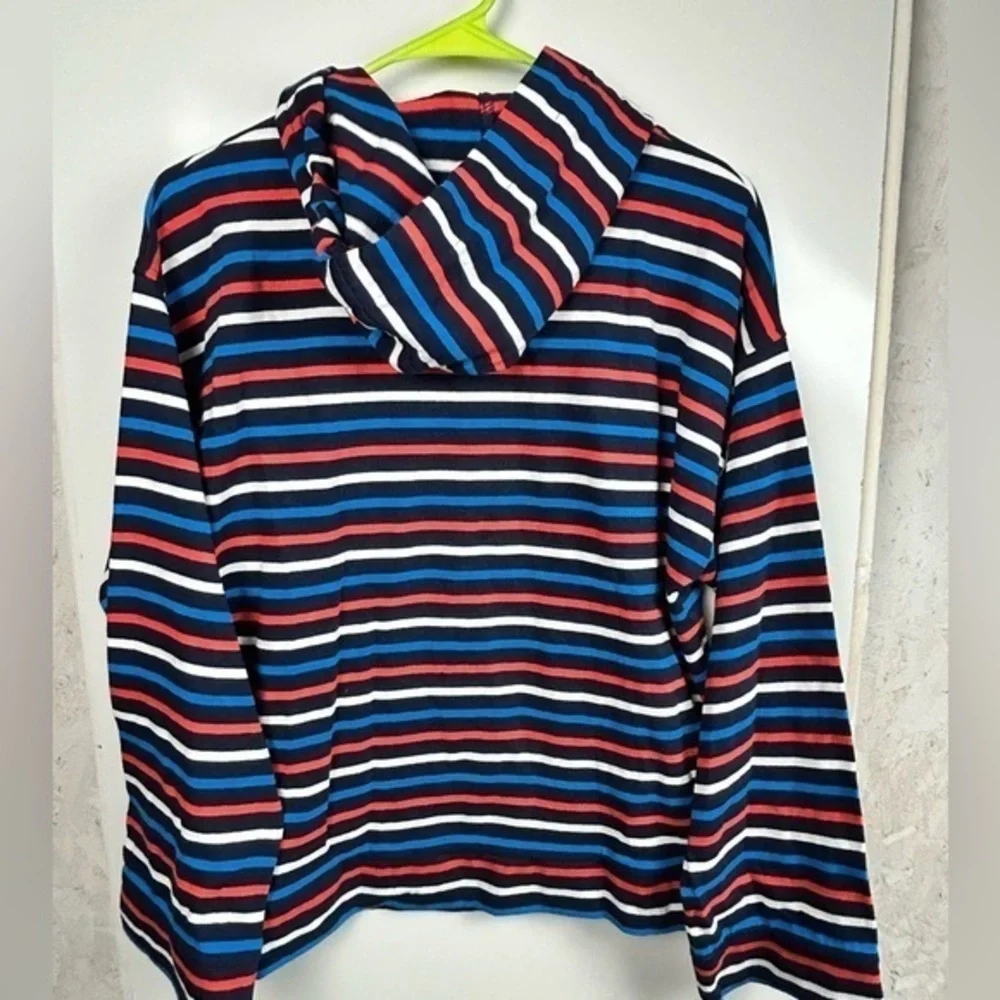 J.Crew Wide Sleeve‎ Hoodie In Striped Mariner Cloth